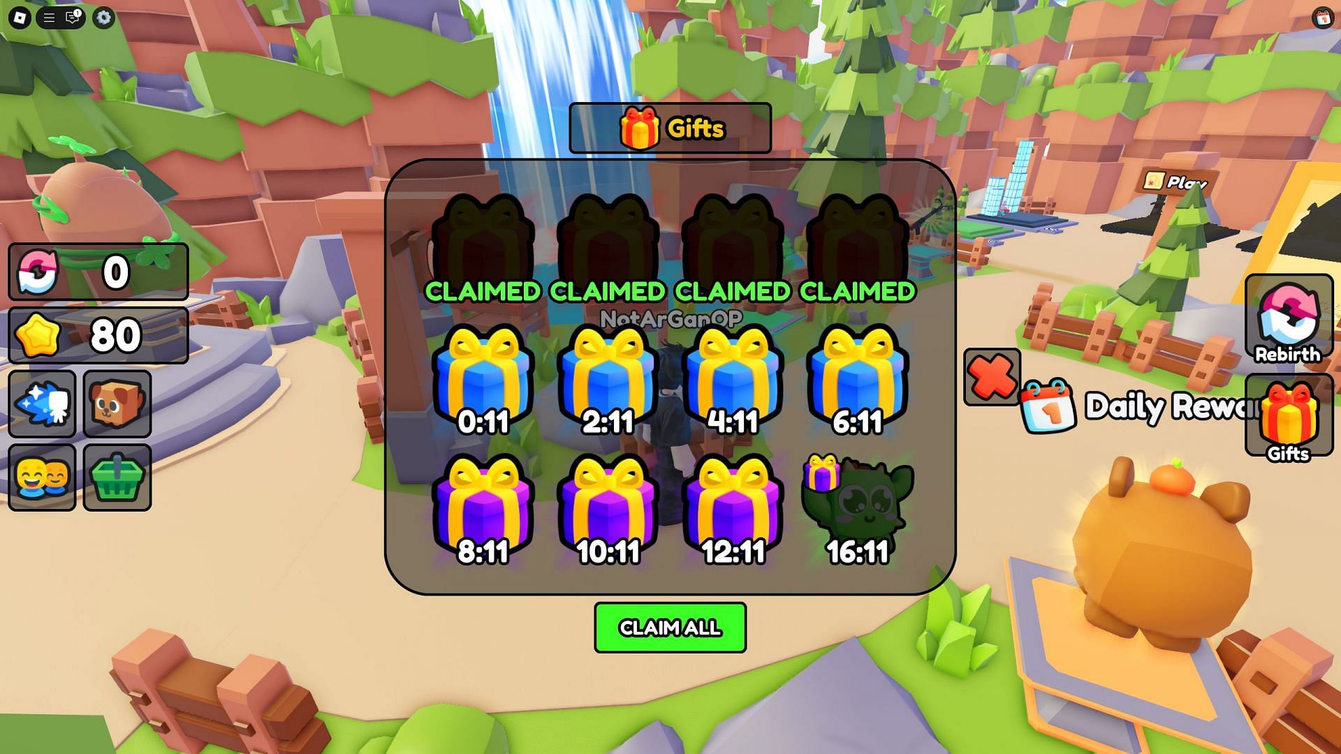 Daily rewards (Image via Roblox)